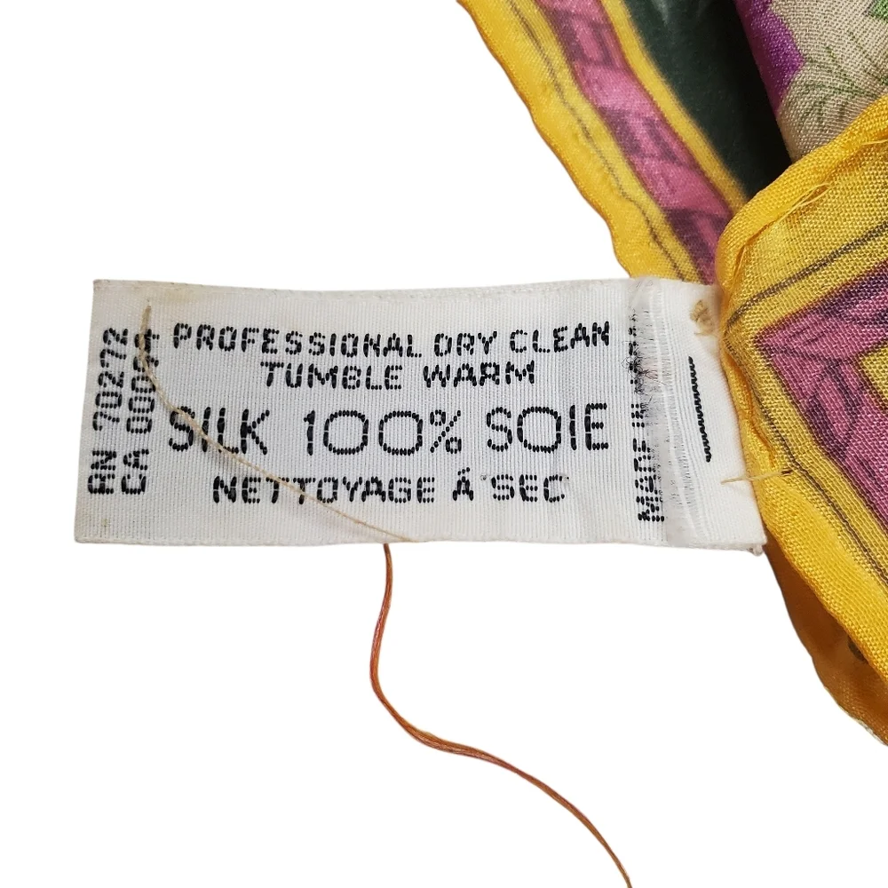 Vntg Liz Claiborne Floral Silk Scarf - Picture 3 of 9